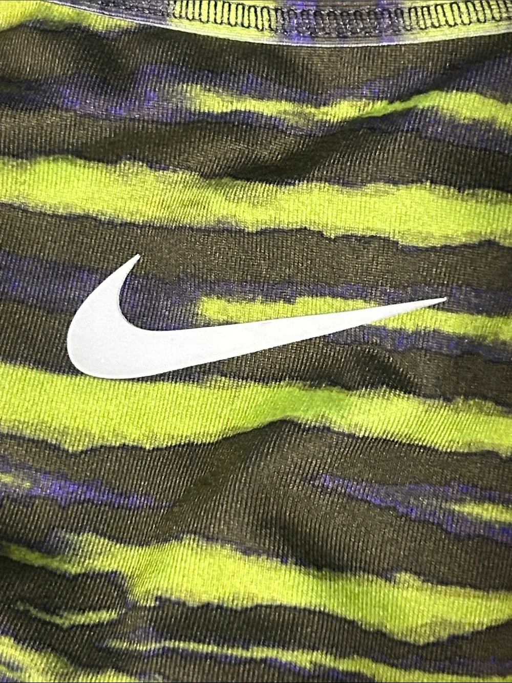 Nike Neon Green and Black Zebra Print Sports Bra